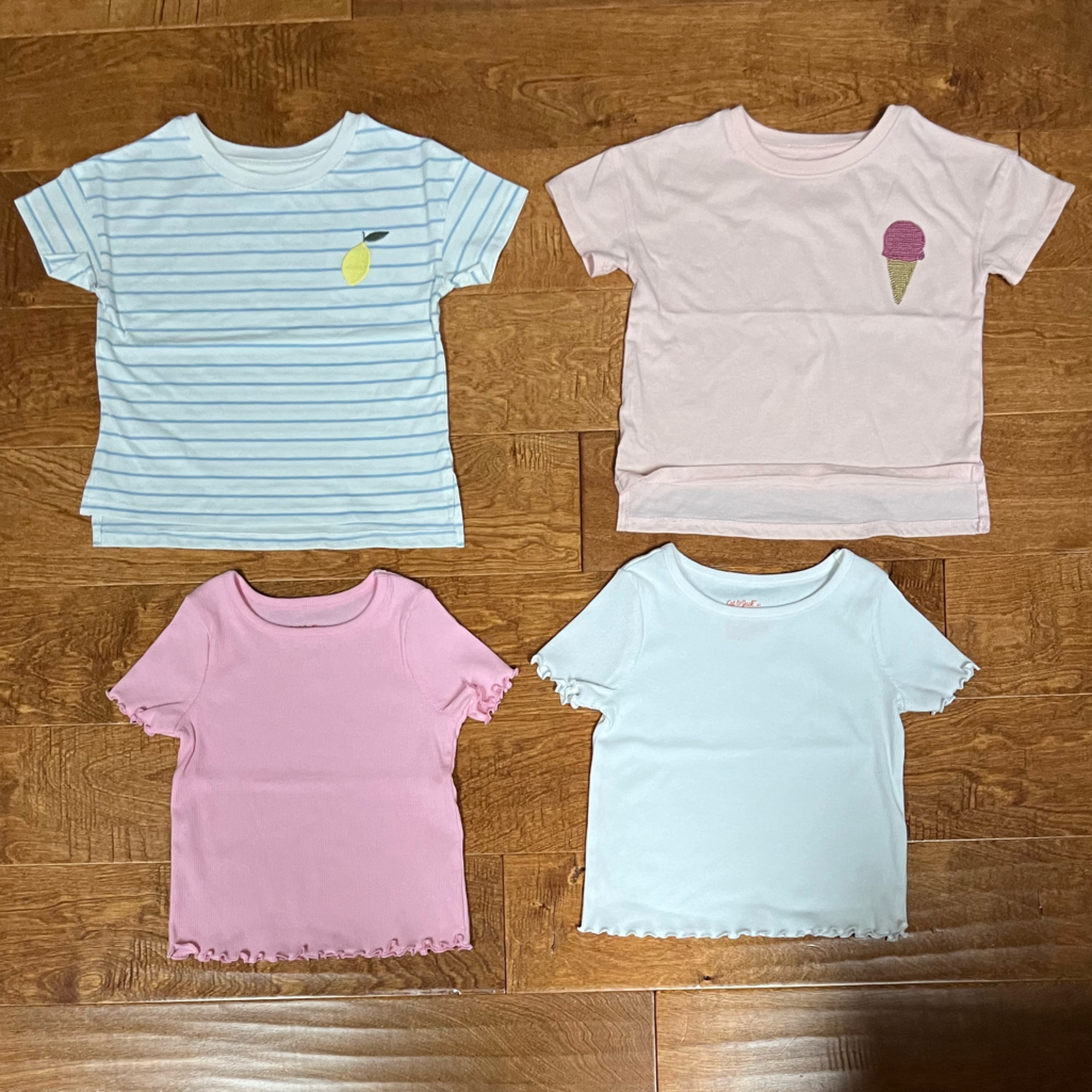 Toddler Girls Cat And Jack Short-Sleeve T-Shirts - 4t - 4 Included! - Ribbed